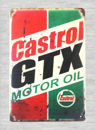 Castrol Oil Gtx - キャストロールGTXモーターオイルの広告の複製品、ブリキの金属看板