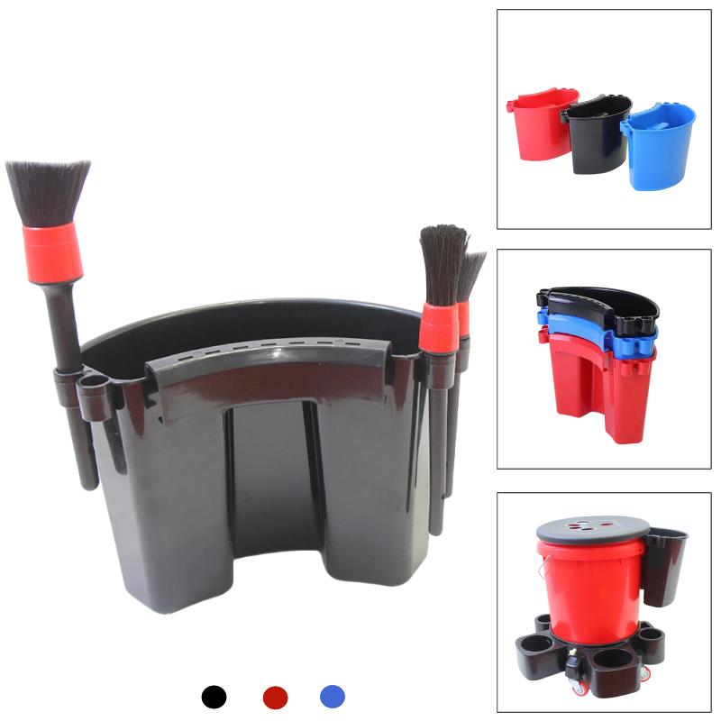 Detailing Brush Set - ユニバーサルバケットオーガナイザー 車用収納キット 外部吊り下げ式ディテーリングツール ブラシ ミット 簡単清掃ツール